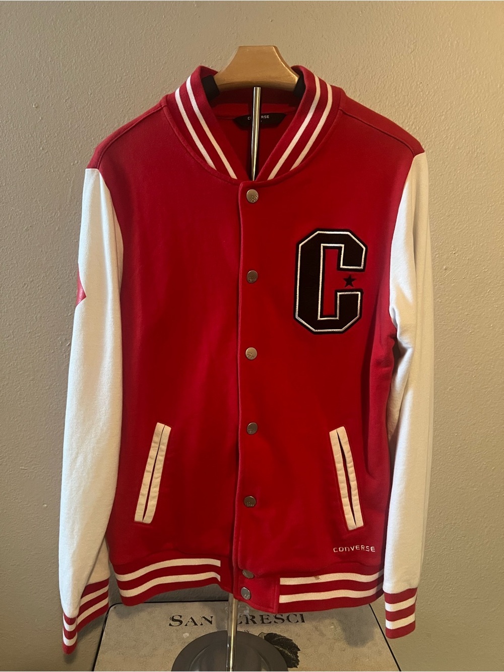 Converse Red and White Letterman Jacket